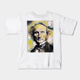 John Stuart Mill Yellow Portrait | John Stuart Mill Artwork 8 Kids T-Shirt